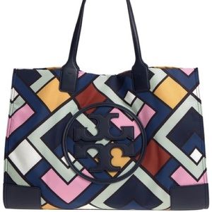 Tory Burch Ella Geometric Printed Nylon Tote